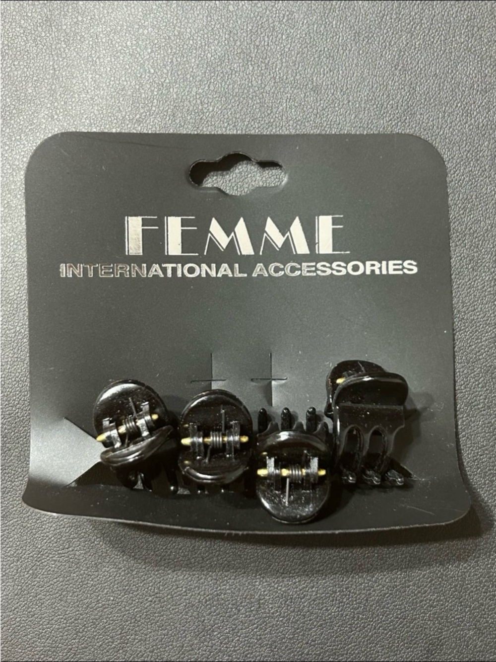 NWT Femme black mini hair claw clips - 4 Pack